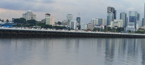 The Causeway and Johor Bahru, Malaysia Waterfront.